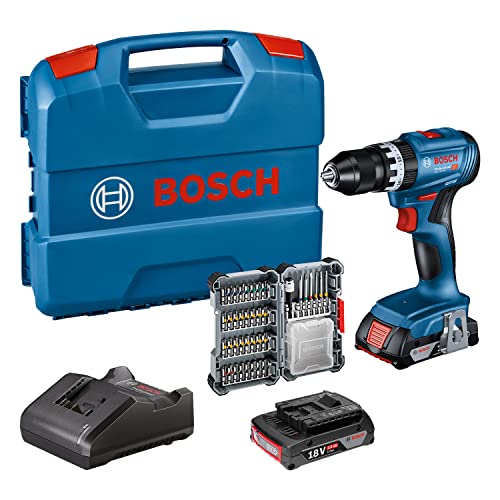 Bosch Professional GSB 18V-45, kit con 2 batterie 2,0 Ah (06019K3302)