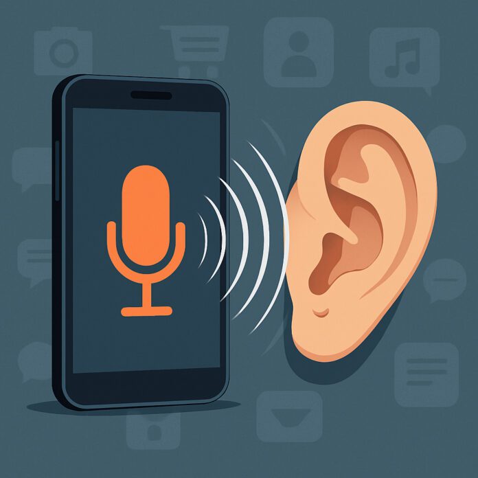 app che ascoltano microfono attivo su smartphone, tracciamento delle app in background