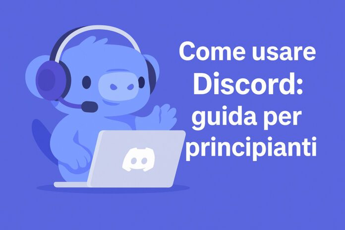 Illustrazione della mascotte Discord con sfondo viola, simbolo dei server vocali e testuali